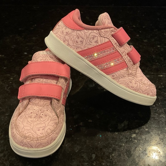 Adidas Girls' Toddler x Disney Princess Breaknet Sneakers Velcro in Pink Sz 8 - Picture 7 of 13